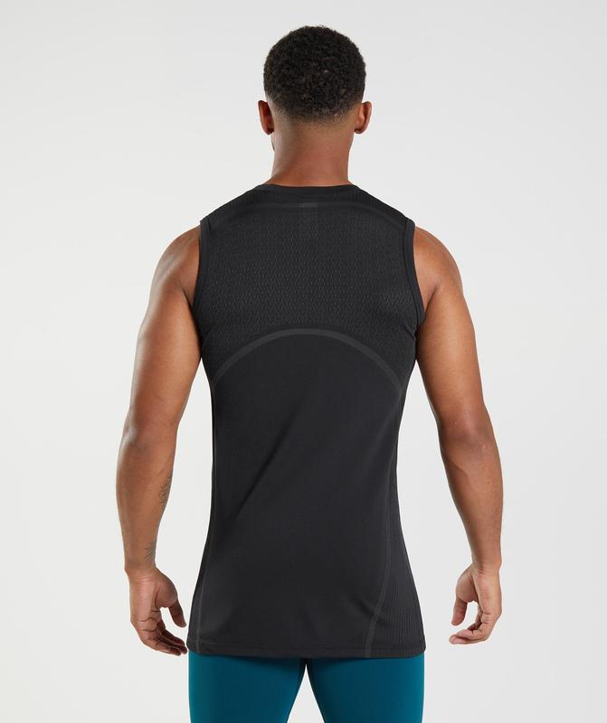 Gymshark 315 Seamless Tank Tanktop Zwart | 57OTUIJAX