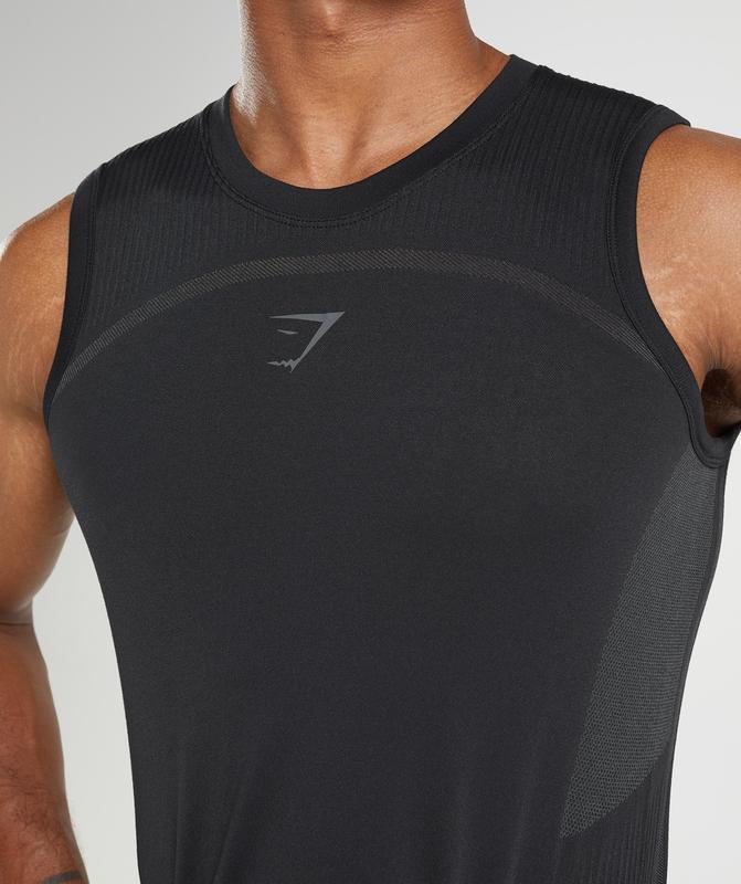 Gymshark 315 Seamless Tank Tanktop Zwart | 57OTUIJAX