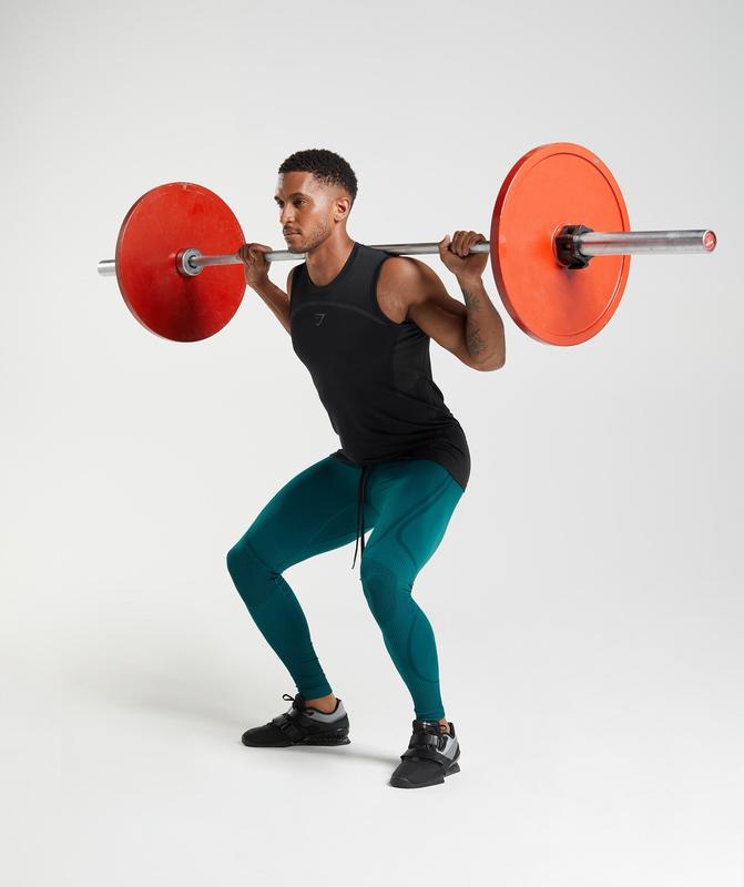 Gymshark 315 Seamless Tights Baselayer Winter Teal/Black | 92SQHDURC