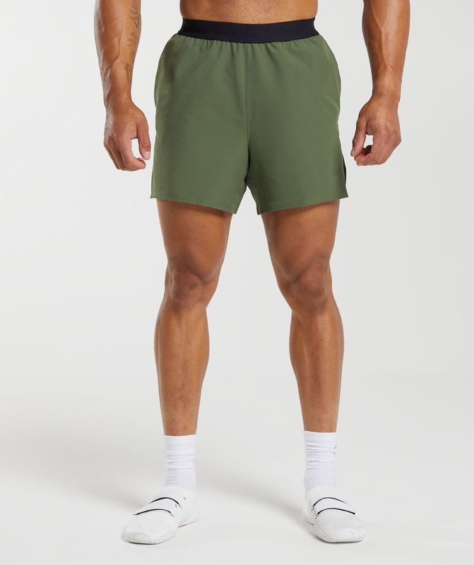 Gymshark 315 Woven Short Korte Broek Olijfgroen | 49FORIHMG