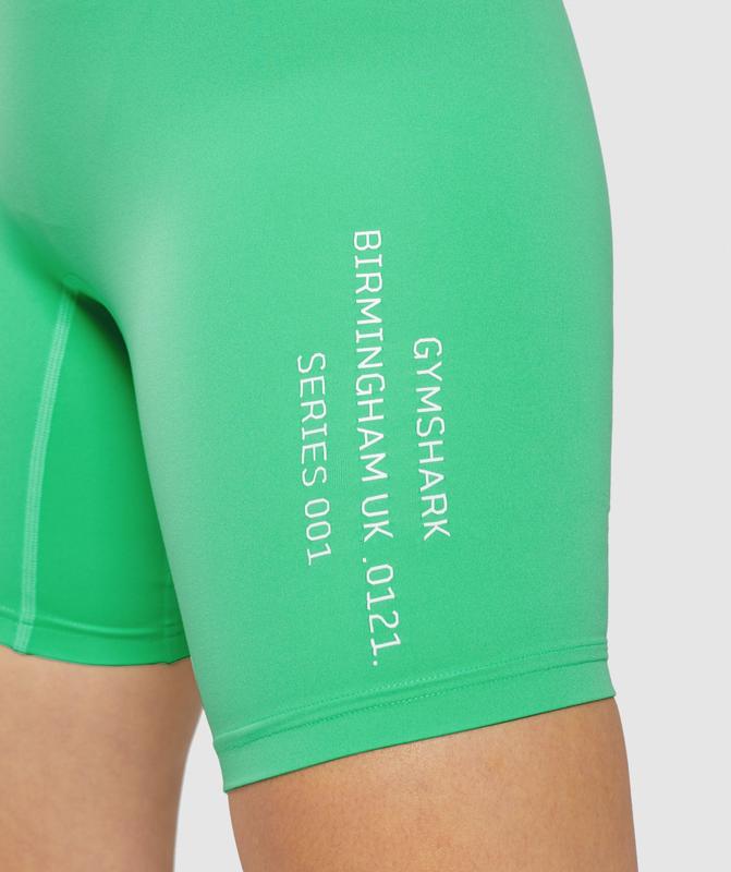 Gymshark Activated Graphic Cycling Shorts Korte Broek Groen | 09FHNYTXV