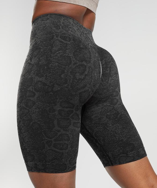 Gymshark Adapt Animal Seamless Cycling Shorts Korte Broek Urban Grey/Black | 73HOSVYJW