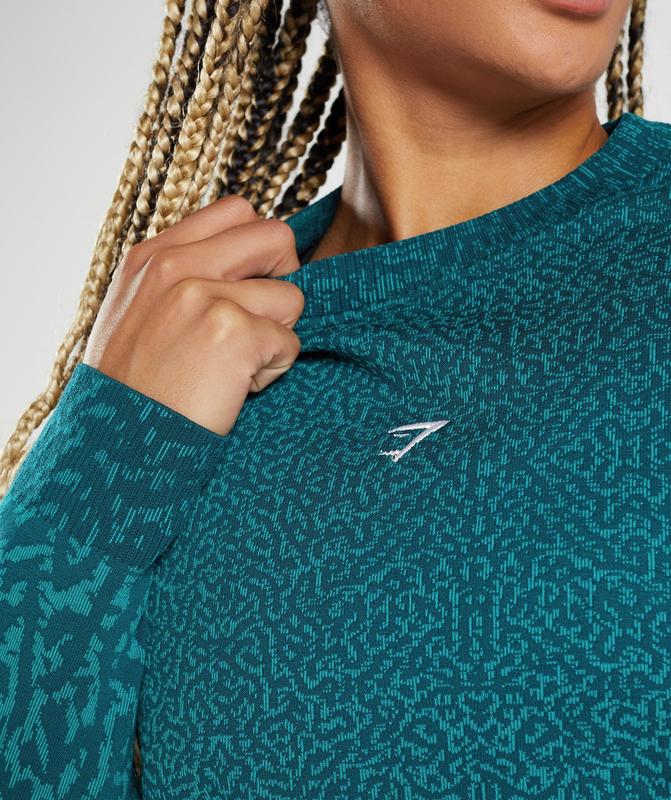 Gymshark Adapt Animal Sweatshirt Pullovers Reef | Winter Teal | 07XGELQRZ