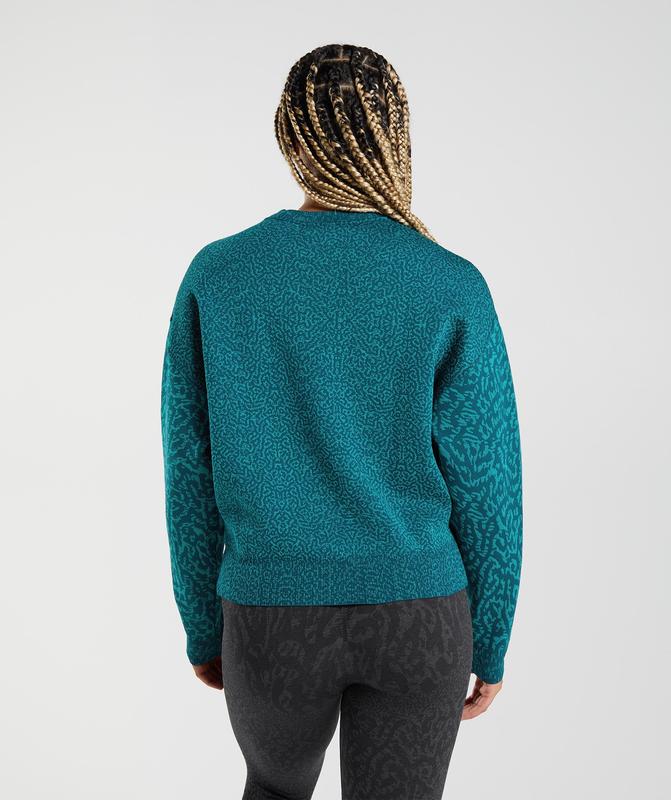 Gymshark Adapt Animal Sweatshirt Pullovers Reef | Winter Teal | 07XGELQRZ