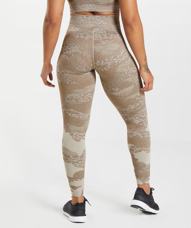 Gymshark Adapt Camo Seamless Leggings Leggings Bruin | 61DIFTNKG