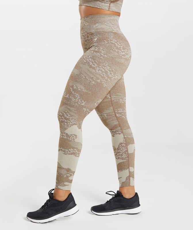 Gymshark Adapt Camo Seamless Leggings Leggings Bruin | 61DIFTNKG