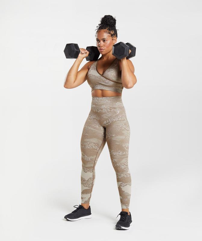 Gymshark Adapt Camo Seamless Leggings Leggings Bruin | 61DIFTNKG