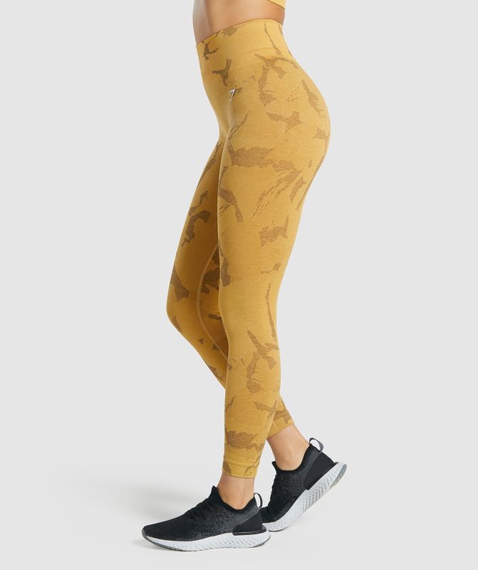 Gymshark Adapt Camo Seamless Leggings Leggings Geel | 25OSYVZAN