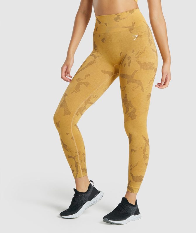 Gymshark Adapt Camo Seamless Leggings Leggings Geel | 25OSYVZAN