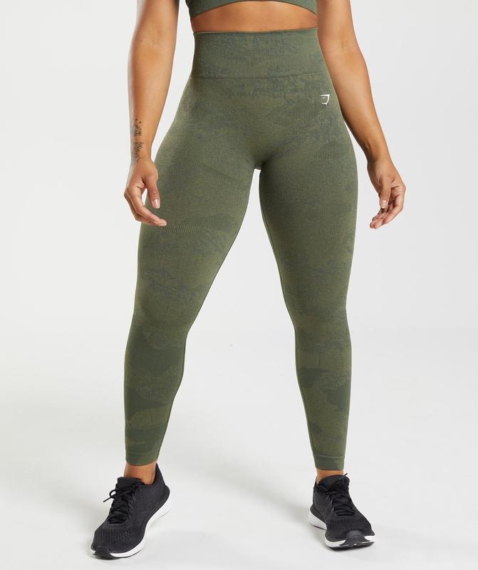 Gymshark Adapt Camo Seamless Leggings Leggings Olijfgroen | 68ULXGYZO