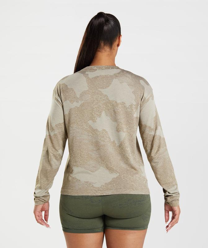 Gymshark Adapt Camo Seamless Long Sleeve Top Long Sleeve Top Bruin | 97LBHYNGE