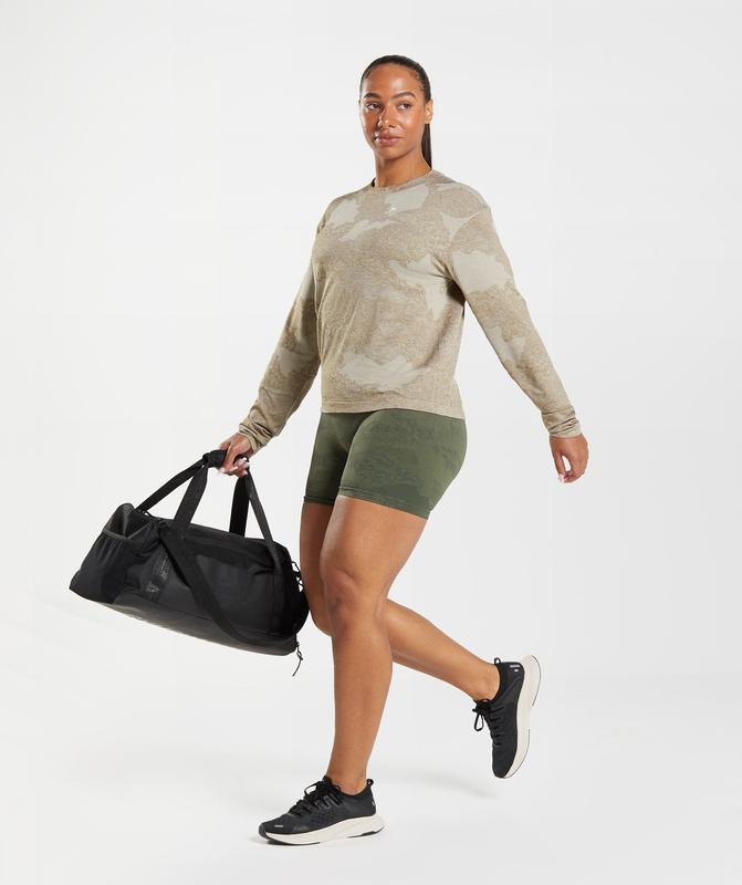 Gymshark Adapt Camo Seamless Long Sleeve Top Long Sleeve Top Bruin | 97LBHYNGE