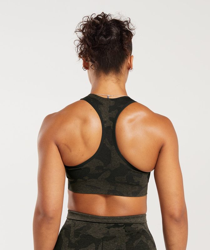 Gymshark Adapt Camo Seamless Ribbed Sports Bra Sports Bras Bruin | 09YZMHCVF