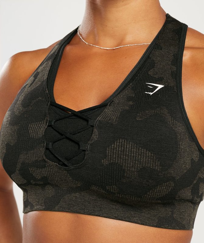 Gymshark Adapt Camo Seamless Ribbed Sports Bra Sports Bras Bruin | 09YZMHCVF