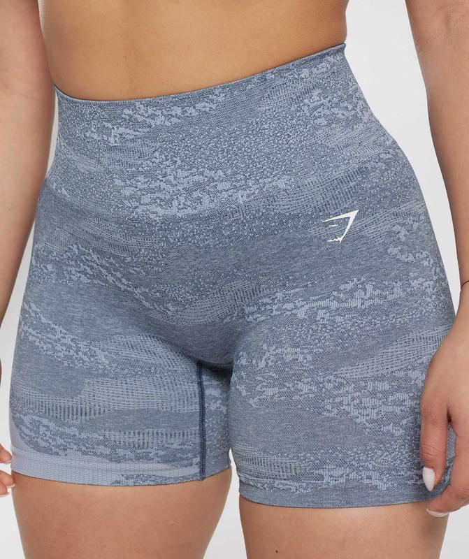 Gymshark Adapt Camo Seamless Shorts Korte Broek Blauw | 18TBOINRU