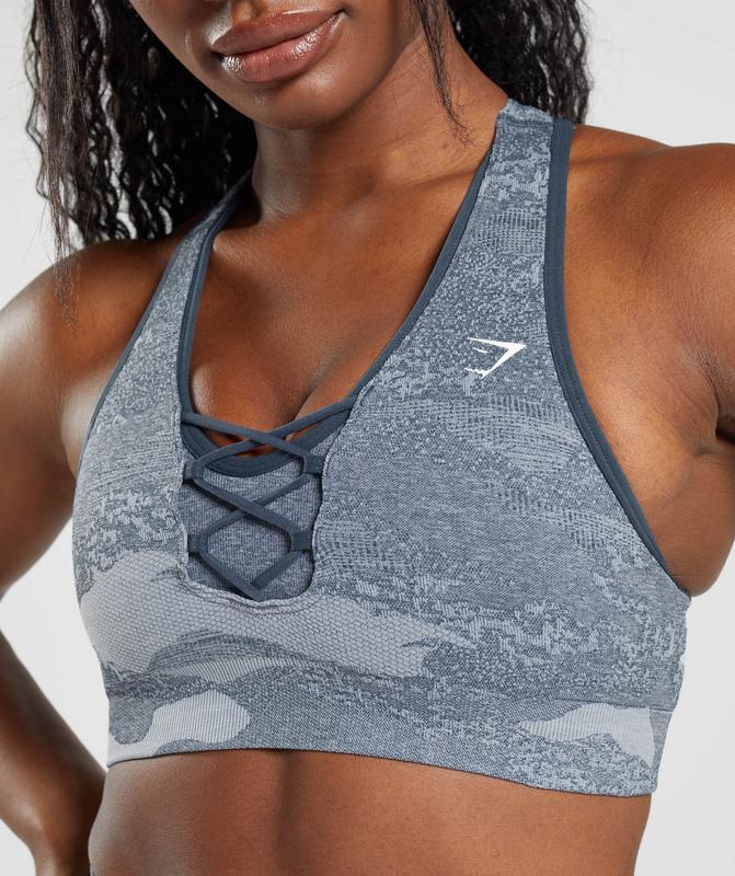 Gymshark Adapt Camo Seamless Sports Bra Sports Bras Blauw | 26FBWXZCP