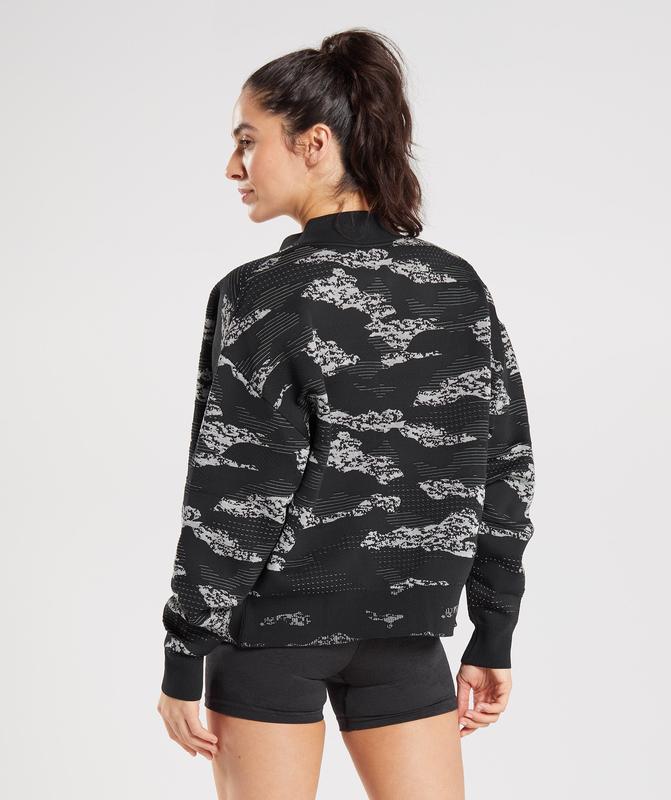 Gymshark Adapt Camo Seamless Track Jacket Jackets / Outerwear Grijs | 75DPTHFKG