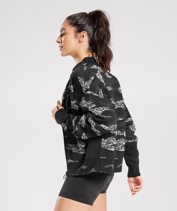 Gymshark Adapt Camo Seamless Track Jacket Jackets / Outerwear Grijs | 75DPTHFKG