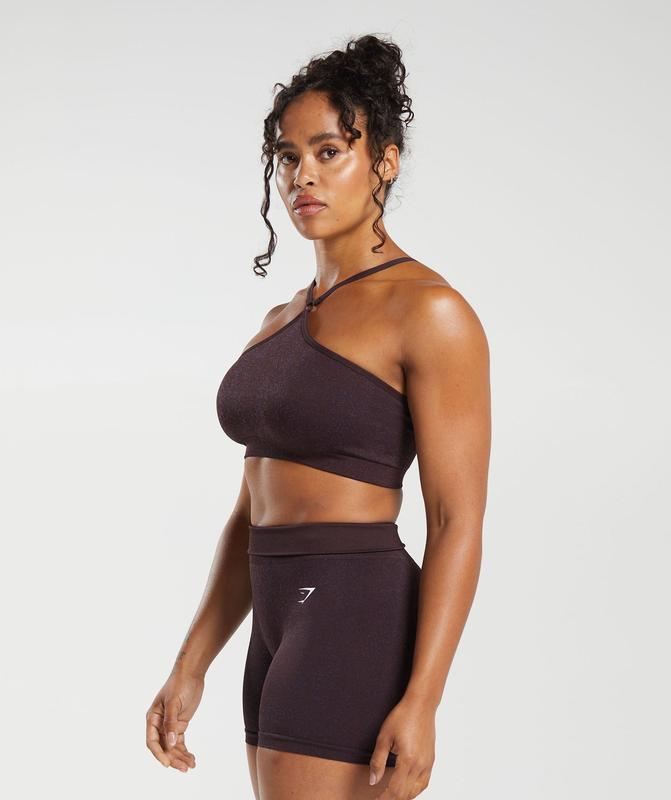 Gymshark Adapt Fleck Seamless Halterneck Bralette Sports Bras Paars | 73ONJIXVM