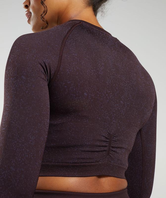 Gymshark Adapt Fleck Seamless Long Sleeve Crop Top Crop Tops Paars | 60FTCNQVP