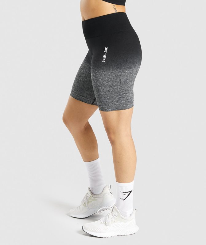 Gymshark Adapt Ombre Seamless Shorts Korte Broek Black/Black Marl | 56KNXYOMR