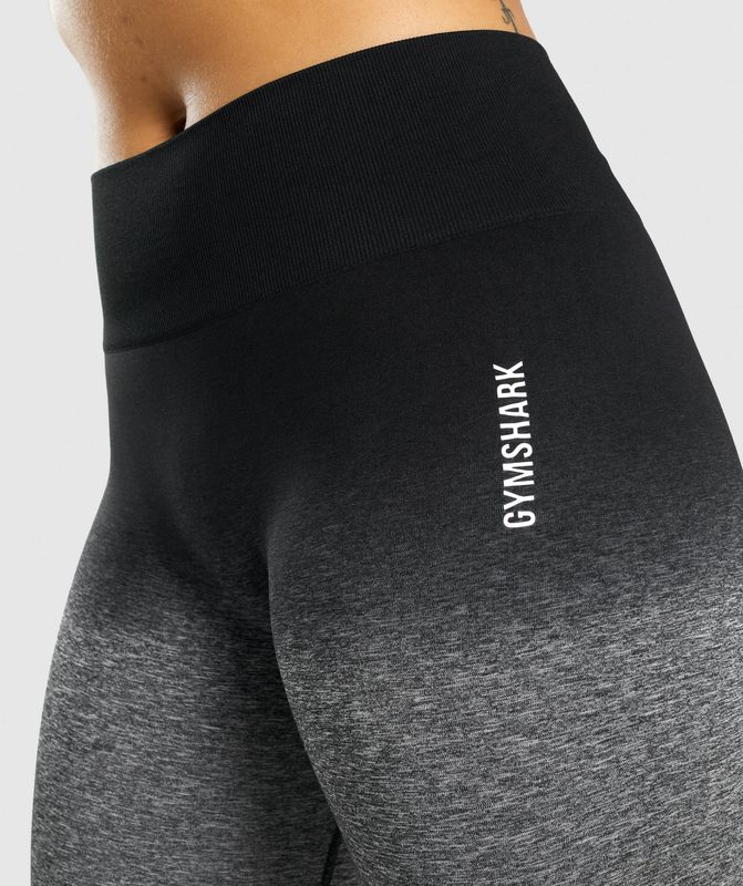 Gymshark Adapt Ombre Seamless Shorts Korte Broek Black/Black Marl | 56KNXYOMR