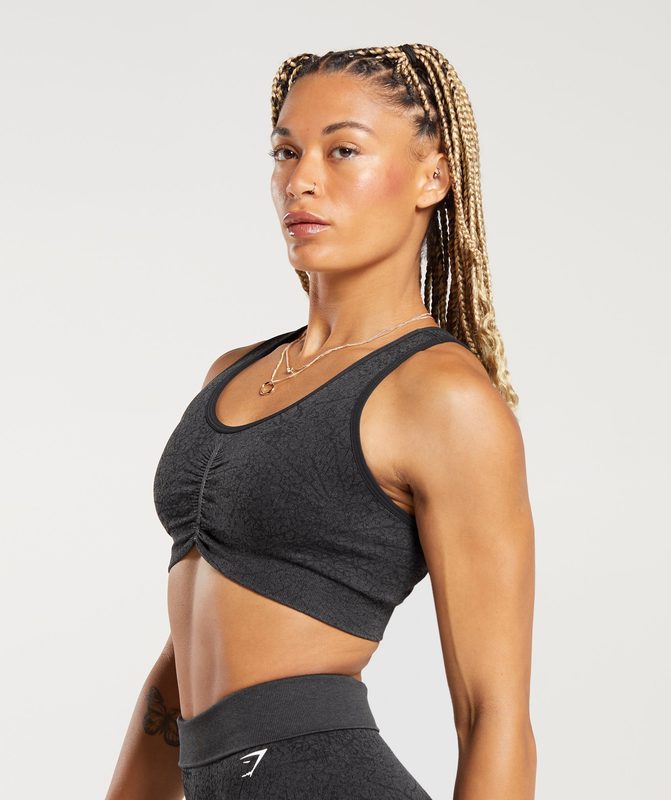 Gymshark Adapt Pattern Seamless Longline Bra Sports Bras Grijs | 34SMHRIEF