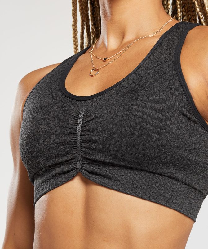 Gymshark Adapt Pattern Seamless Longline Bra Sports Bras Grijs | 34SMHRIEF