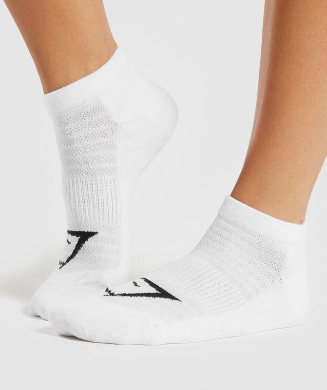 Gymshark Ankle Socks 3pk Sokken Wit | 72KPFNJRG