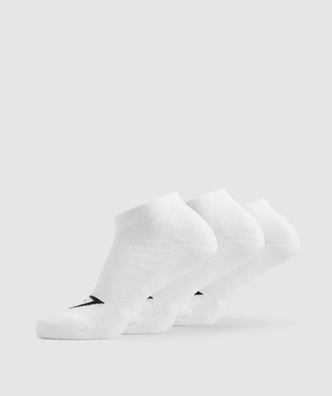 Gymshark Ankle Socks 3pk Sokken Wit | 72KPFNJRG