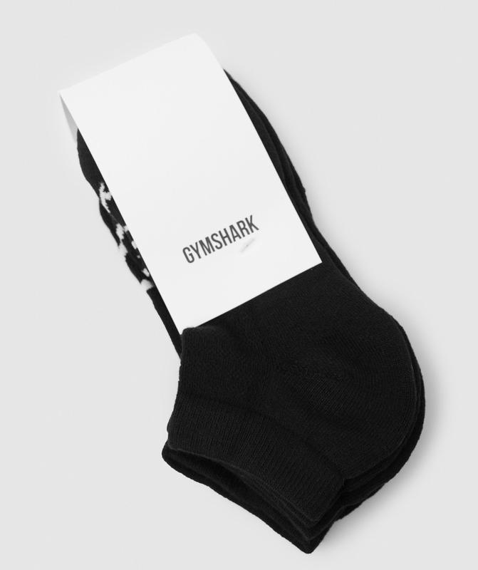 Gymshark Ankle Socks 3pk Sokken Zwart | 60KGJRXLA