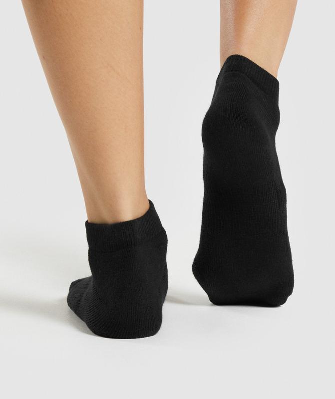 Gymshark Ankle Socks 3pk Sokken Zwart | 60KGJRXLA