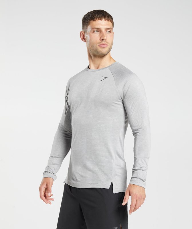 Gymshark Apex Long Sleeve T-Shirt Long Sleeve Top Lichtgrijs | 08IEPRHSU