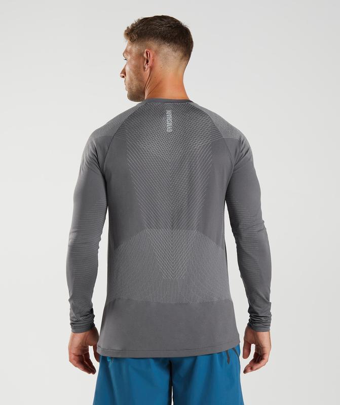 Gymshark Apex Seamless Long Sleeve T-Shirt Long Sleeve Top Grijs | 93WXEOYCR