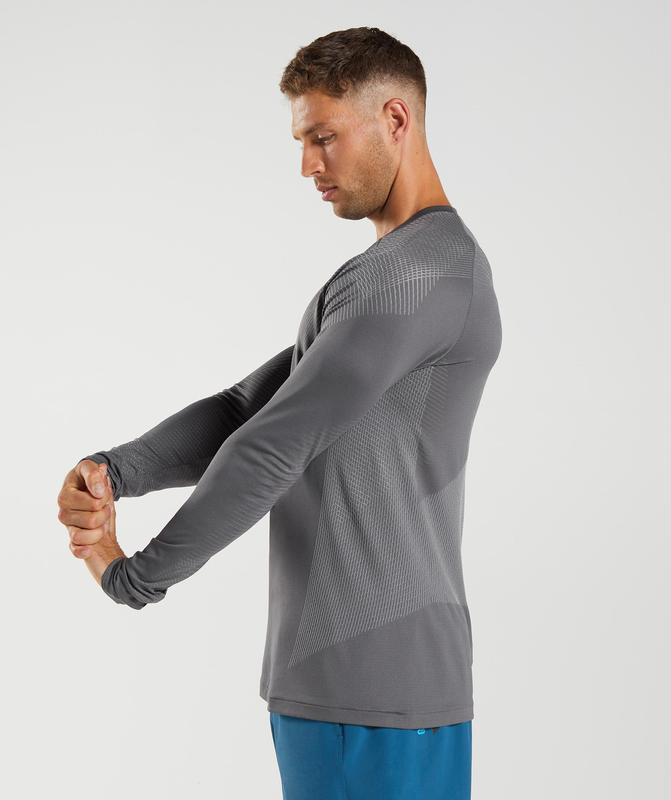 Gymshark Apex Seamless Long Sleeve T-Shirt Long Sleeve Top Grijs | 93WXEOYCR