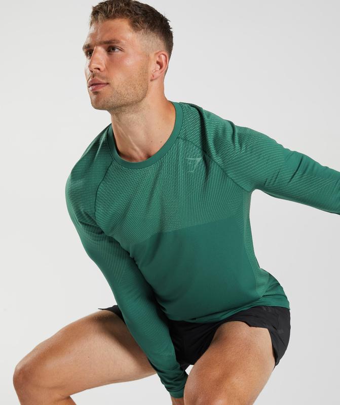 Gymshark Apex Seamless Long Sleeve T-Shirt Long Sleeve Top Groen | 78OHNEKBU