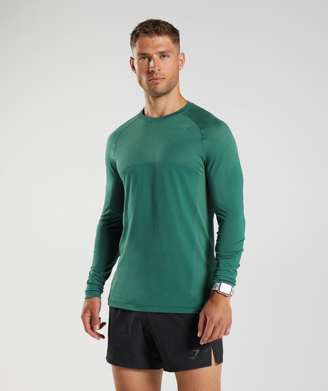 Gymshark Apex Seamless Long Sleeve T-Shirt Long Sleeve Top Groen | 78OHNEKBU