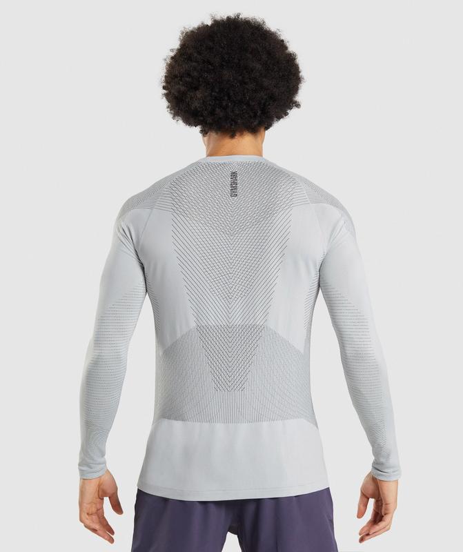 Gymshark Apex Seamless Long Sleeve T-Shirt T-Shirts Lichtgrijs | 07PCIORKH