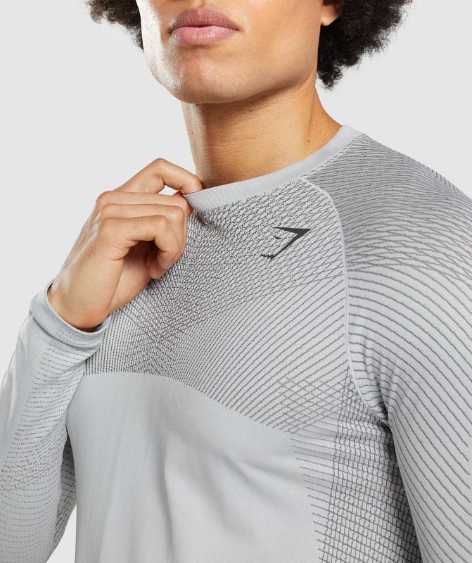 Gymshark Apex Seamless Long Sleeve T-Shirt T-Shirts Lichtgrijs | 07PCIORKH