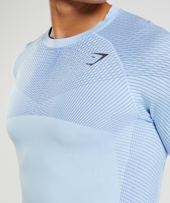 Gymshark Apex Seamless Long Sleeve T-Shirt T-Shirts Blauw | 36QBOWFZU