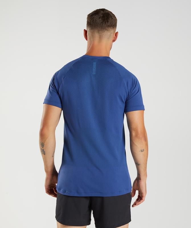 Gymshark Apex Seamless T-Shirt T-Shirts Blauw | 07AXQSKOD