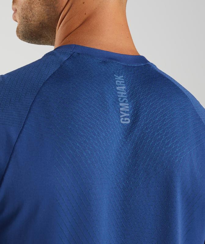 Gymshark Apex Seamless T-Shirt T-Shirts Blauw | 07AXQSKOD