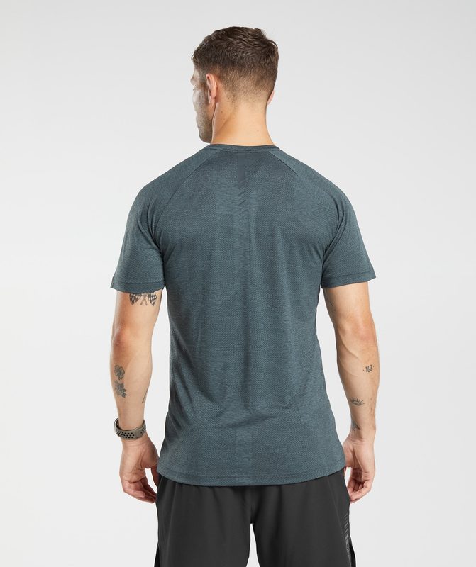 Gymshark Apex T-Shirt T-Shirts Smokey Teal/Darkest Teal | 13GNWTUAJ