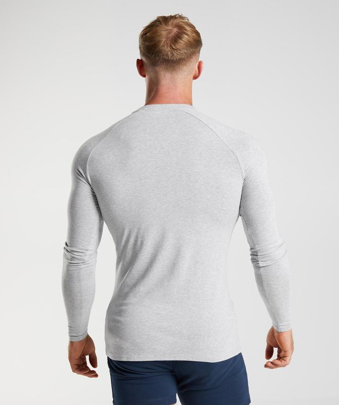 Gymshark Apollo Long Sleeve T-Shirt Long Sleeve Top Lichtgrijs | 07JMDPCWL