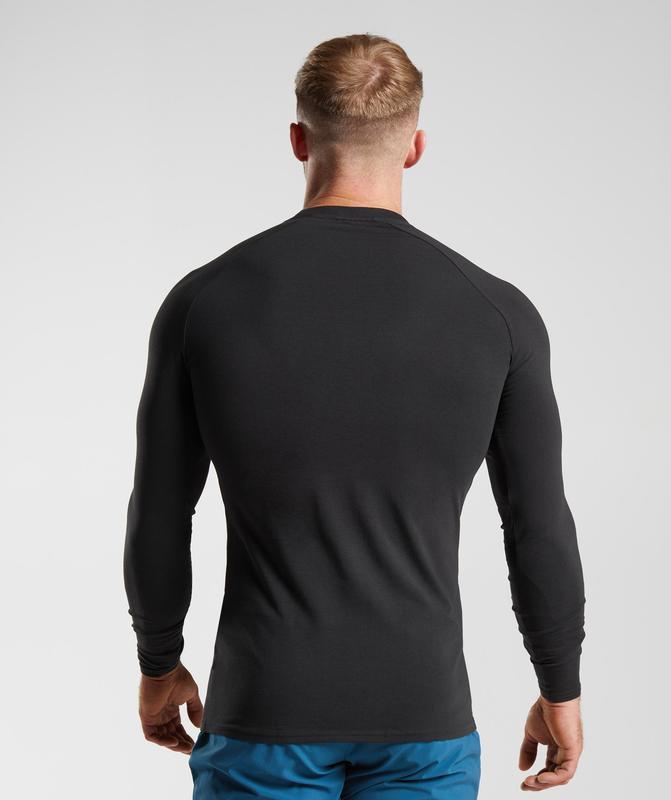 Gymshark Apollo Long Sleeve T-Shirt Long Sleeve Top Zwart | 37AICJOKF