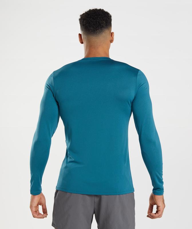 Gymshark Arrival Long Sleeve T-Shirt Long Sleeve Top Blauw | 63YAVOISJ