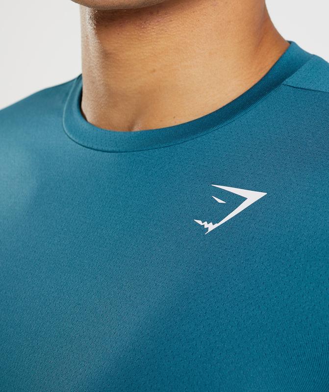 Gymshark Arrival Long Sleeve T-Shirt Long Sleeve Top Blauw | 63YAVOISJ