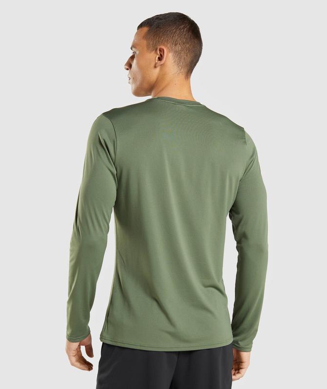 Gymshark Arrival Long Sleeve T-Shirt T-Shirts Olijfgroen | 59MWEUTRI