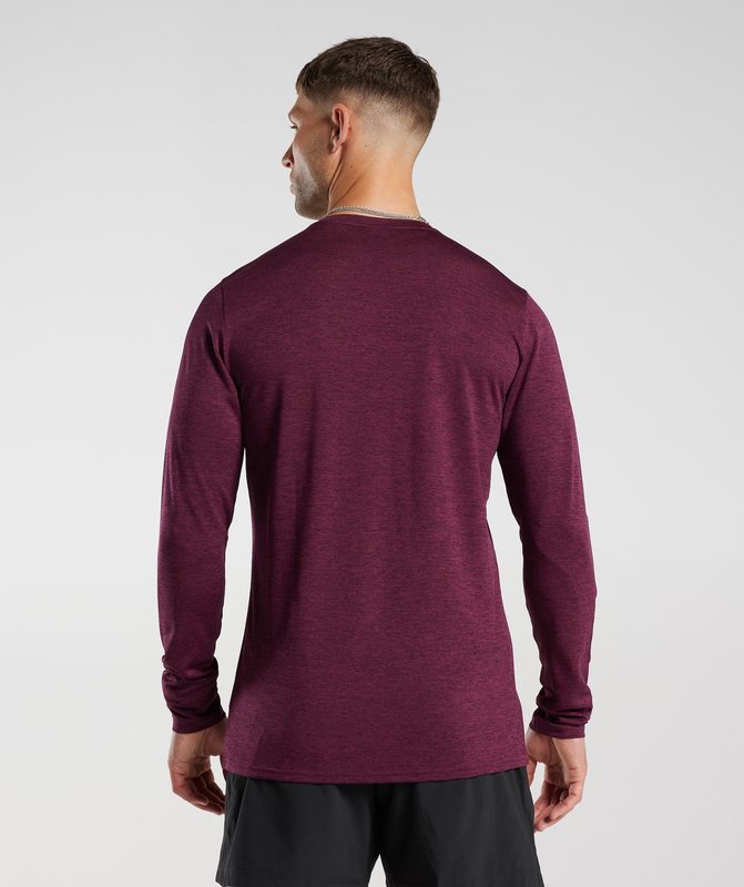 Gymshark Arrival Marl Long Sleeve T-Shirt Long Sleeve Top Bruin | 64IQNFDWC