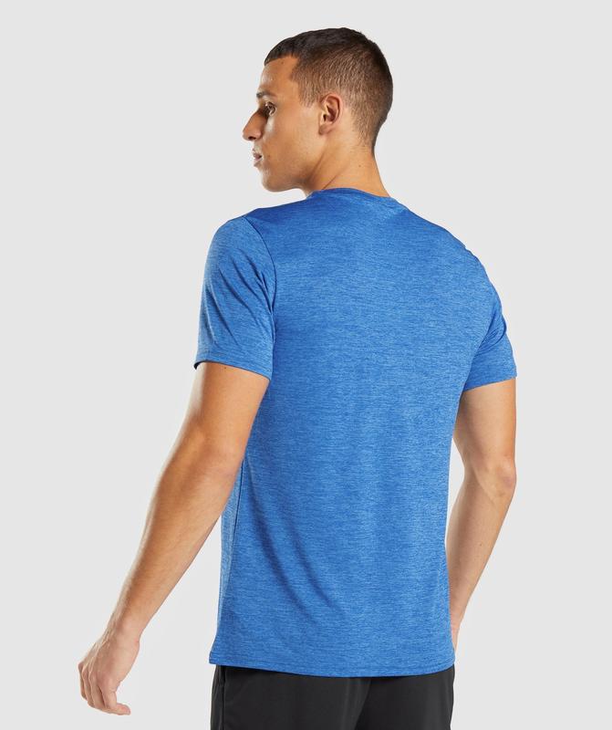 Gymshark Arrival Marl T-Shirt T-Shirts Blauw | 76ZQJHTVA